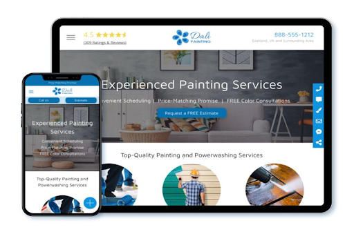 Example of website made with Hibu